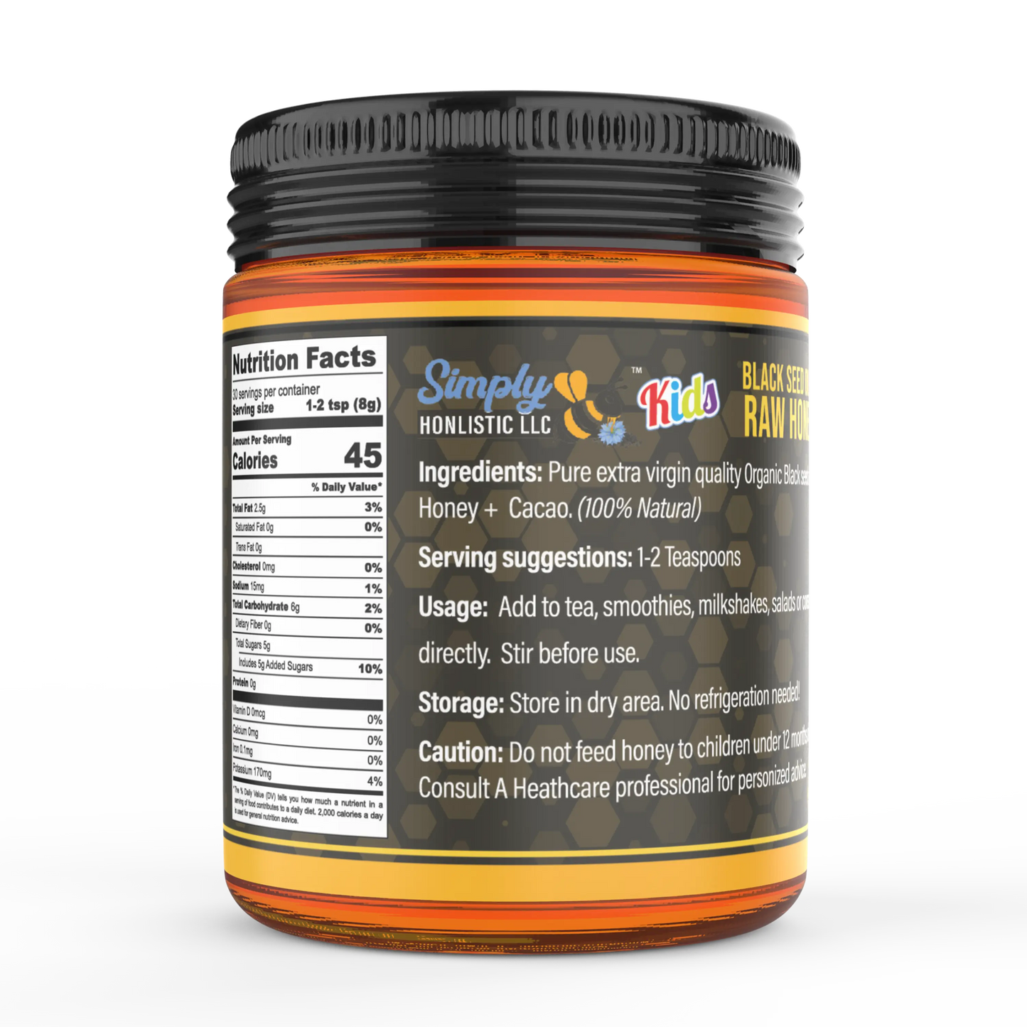 Cacao Honey with Black seed oil - Simply Honlistic LLC