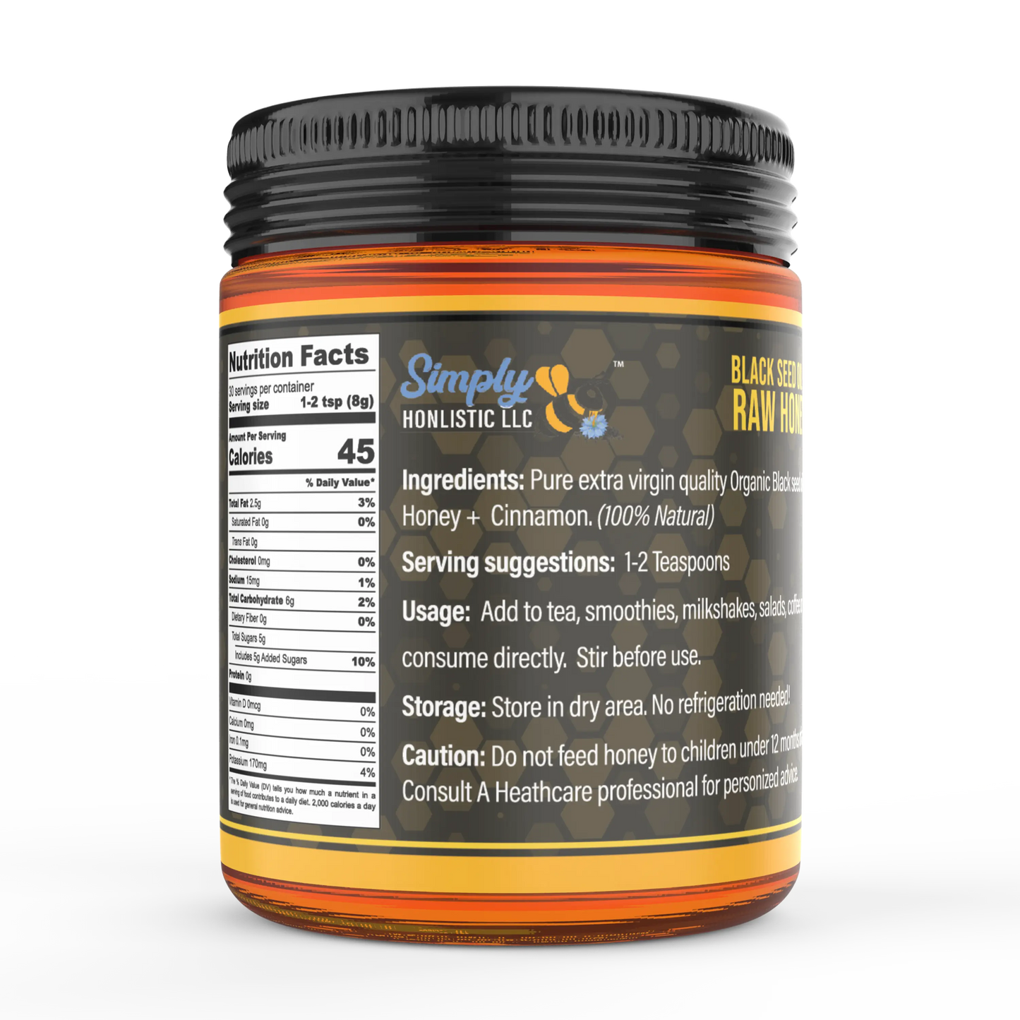 Cinnamon Honey with Black seed oil - Simply Honlistic LLC