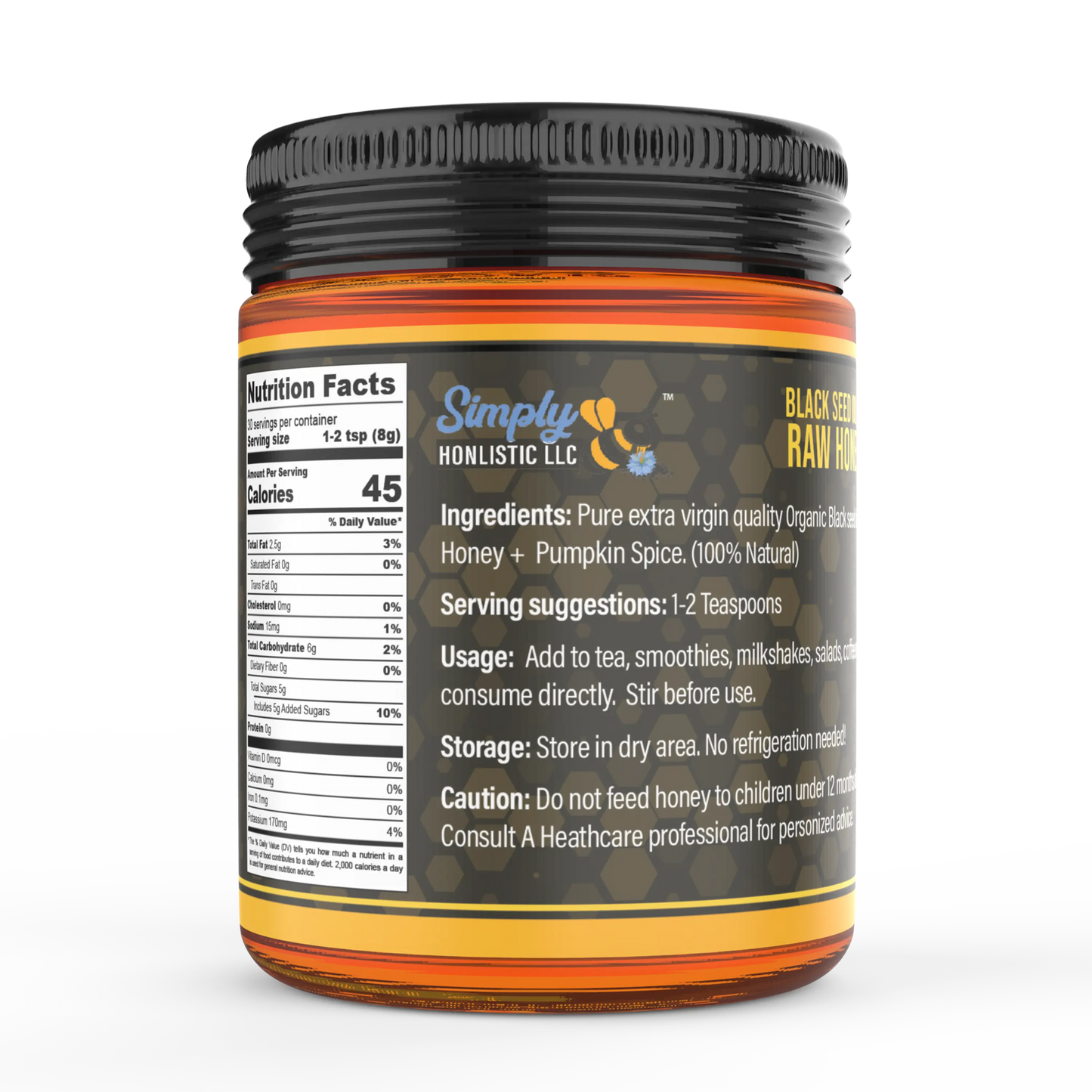 Pumpkin Spice Honey with Black Seed Oil - Simply Honlistic LLC
