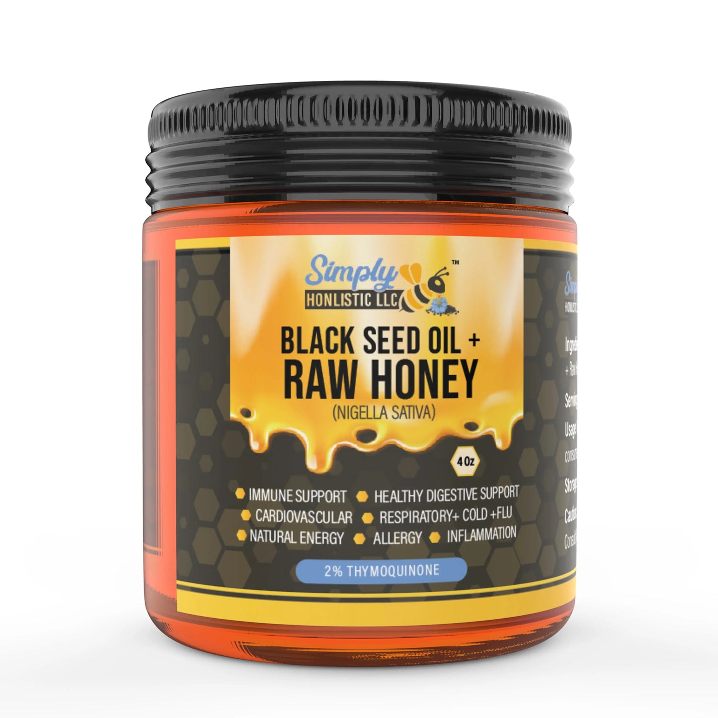 Orange Blossom Honey with Black Seed Oil - Simply Honlistic LLC