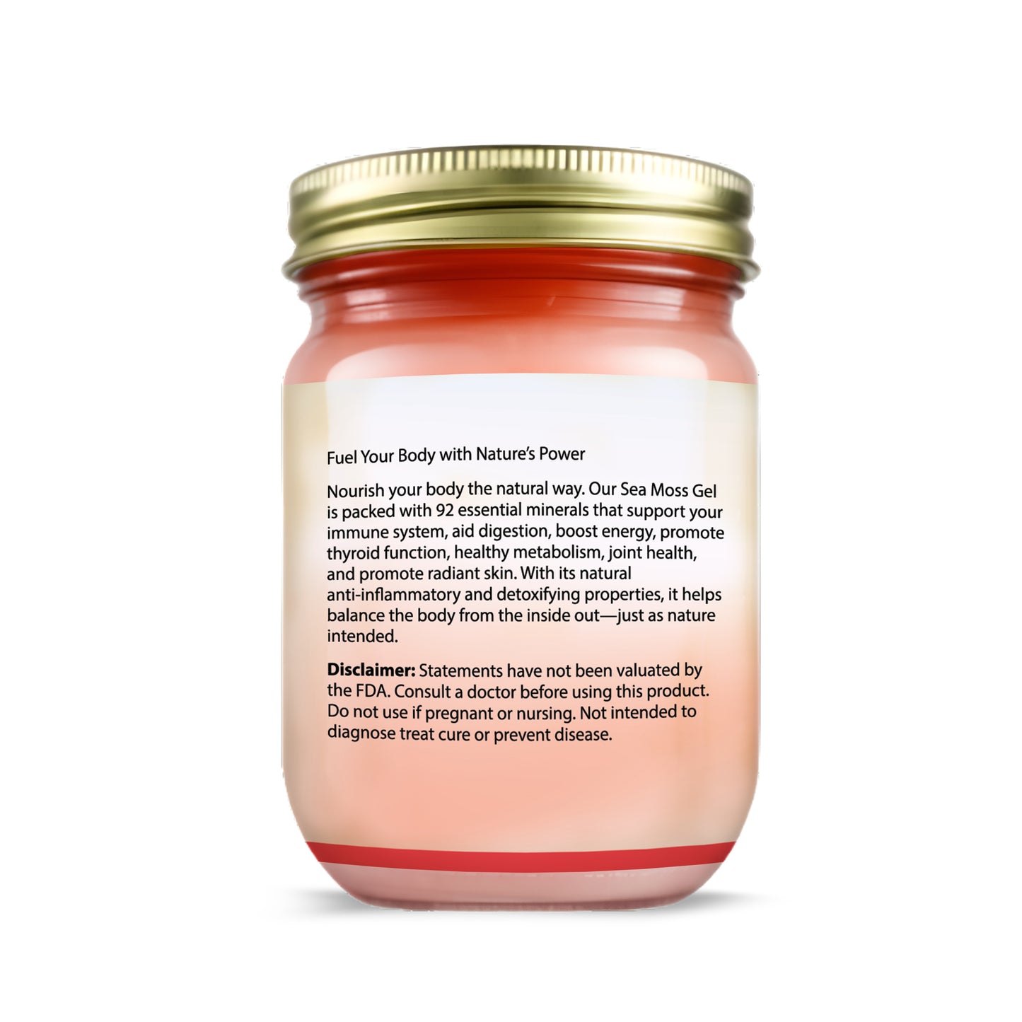 8 oz Organic Strawberry Sea Moss Gel ***Local Delivery & In-Store Pickup Only***