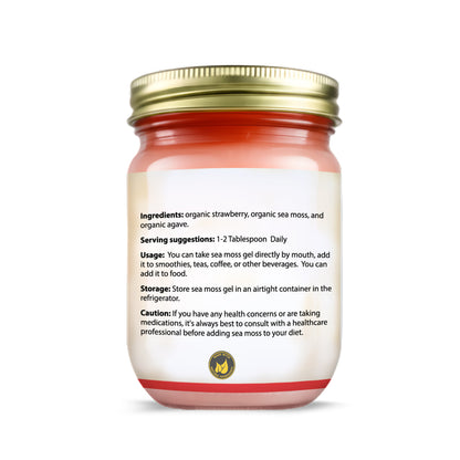 8 oz Organic Strawberry Sea Moss Gel ***Local Delivery & In-Store Pickup Only***