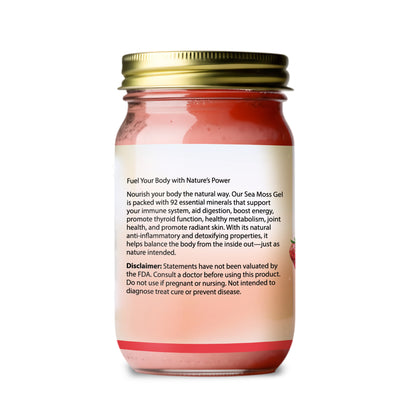 16 oz Organic Strawberry Sea Moss Gel ***Local Delivery & In-Store Pickup Only***