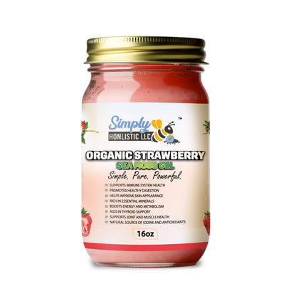 16 oz Organic Strawberry Sea Moss Gel ***Local Delivery & In-Store Pickup Only***