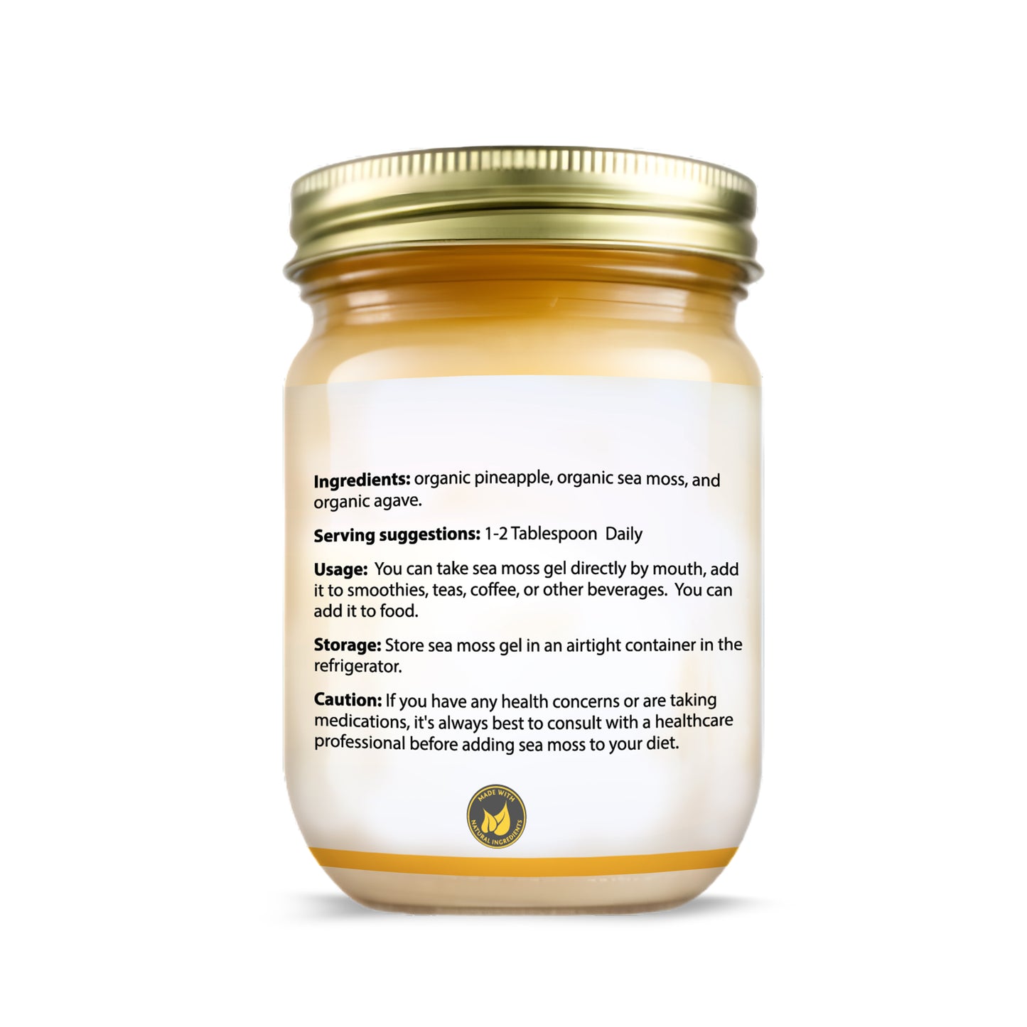 8 oz Organic Pineapple Sea Moss Gel ***Local Delivery & In-Store Pickup Only***